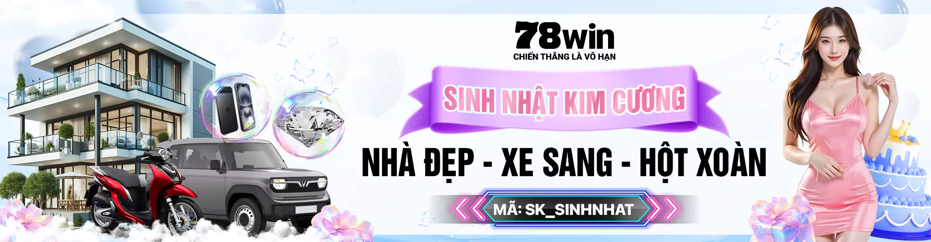 banner sinh nhật 78win city